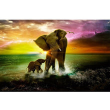 Load image into Gallery viewer, DIY 5D Diamond Painting Elephant Family Diamond Embroidery Animal Cross Stitch Mosaic Rhinestones Wall Sticker Decor Gift - SallyHomey Life's Beautiful