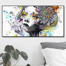 Load image into Gallery viewer, 100% Hand Painted Abstract Girl Flower Art Oil Painting On Canvas Wall Art Frameless Picture Decoration For Live Room Home Decor