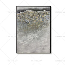 Load image into Gallery viewer, 100% Hand Painted Gray Beach Sand Gold Abstract Painting  Modern Art Picture For Living Room Modern Cuadros Canvas Art High Quality
