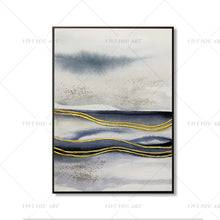Load image into Gallery viewer, π₯ π₯ 100% Hand Painted Multi-Color Brush Blue Abstract Painting  Modern Art Picture Living Room Modern Cuadros Canvas Art High Quality
