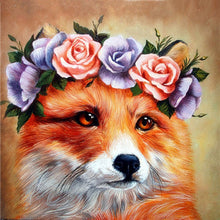 Load image into Gallery viewer, DIY 5D Diamond Painting Cat In Flower Wreath Diamond Embroidery Cross Stitch Animal Mosaic Full Round Rhinestones Home Decor - SallyHomey Life's Beautiful