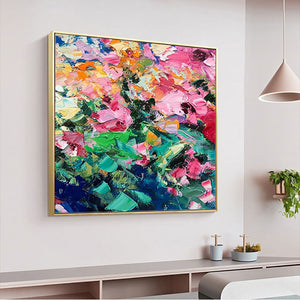 Abstract flower paintings for living room wall oil painting canvas handmade vintage wall art canvas cuadros modernos for bedroom - SallyHomey Life's Beautiful