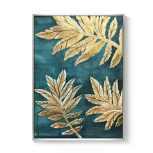 Load image into Gallery viewer, 100% Hand Painted Abstract Golden Leaves Oil Painting On Canvas Wall Art Frameless Picture Decoration For Live Room Home Decor