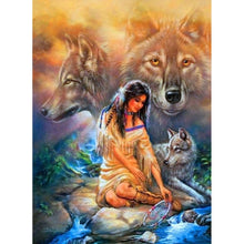Load image into Gallery viewer, 5D Diamond Painting Animal Wolf Diamond Embroidery For Children Hobby And Handicraft Full Round Drill Rhinestones Pictures - SallyHomey Life's Beautiful