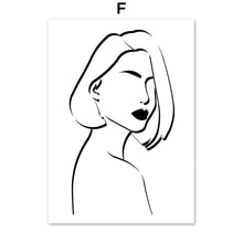 Load image into Gallery viewer, Modern Fashion Girl Abstract Girls FaceWall Art Canvas Painting Nordic Posters And Prints Wall Pictures For Living Room Decor - SallyHomey Life's Beautiful