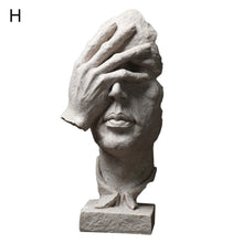 Load image into Gallery viewer, Resin Art Silence Mask Figurines Abstract Silence Is Gold Statuettes Mask Miniatures Sculpture Home Decoration Artwork