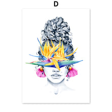 Load image into Gallery viewer, Abstract Fashion Girl With Butterfly Bird Nordic Posters And Prints Wall Art Canvas Painting Wall Pictures For Living Room Decor - SallyHomey Life's Beautiful