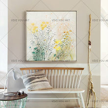 Load image into Gallery viewer, 100% Hand Painted modern home decor wall art picture white pink Cherry Blossom tree thick palette knife oil painting on canvas