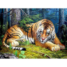 Load image into Gallery viewer, 5D Diamond Painting Tiger Full Round Drill Mosaic Diamond Embroidery Cross Stitch Animal rhinestones DIY Wall Sticker Decor Gift