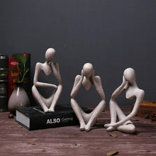 Load image into Gallery viewer, Resin Art Silence Mask Figurines Abstract Silence Is Gold Statuettes Mask Miniatures Sculpture Home Decoration Artwork