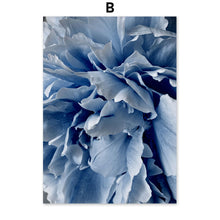 Load image into Gallery viewer, Blue Dandelion Peony Palm LeavesDew Wall Art Canvas Painting Nordic Posters And Prints Plant Wall Pictures For Living Room Decor - SallyHomey Life's Beautiful