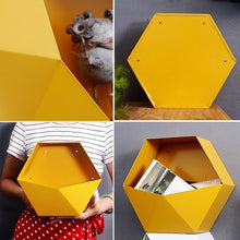 Load image into Gallery viewer, Colour  Hexagonal Hanging Shelf Modern Personalized Geometry Pattern Living Room Wall Decore Sundry Storage Holders Crafts