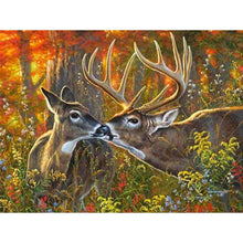 Load image into Gallery viewer, DIY 5D Diamond Painting Deer In Nature Forest Full Round Mosaic Animal Diamond Embroidery Cross Stitch Mosaic Rhinestones Decor - SallyHomey Life's Beautiful