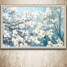 Load image into Gallery viewer, 100% Hand Painted White Flower Trees Oil Painting On Canvas Wall Art Frameless Picture Decoration For Live Room Home Decor Gift