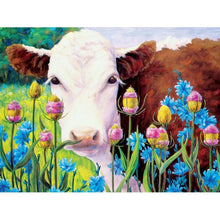 Load image into Gallery viewer, DIY 5D Diamond Painting Cow Cross Stitch Paintings Full Round Diamond Embroidery Farm Animal Mosaic Rhinestone Wall Sticker Gift - SallyHomey Life's Beautiful