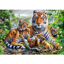 Load image into Gallery viewer, 5D DIY Diamond Painting Tiger Cross Stitch Full Round Drill Mosaic Animal Diamond Embroidery Manual Art Gift Home Decor Wall - SallyHomey Life's Beautiful