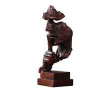 Load image into Gallery viewer, Silence Abstract Statues Thinker Statue Quiet Please Face Figurine Home Office  Decor Silence Is Gold Resin Handmade Sculptures