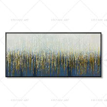 Load image into Gallery viewer, 100% Hand Painted Green Blue Grass Gold Abstract Painting  Modern Art Picture For Living Room Modern Cuadros Canvas Art High Quality