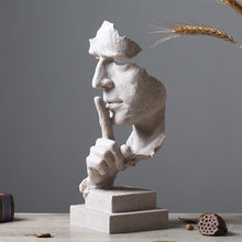 Load image into Gallery viewer, Nordic Silence Is Gold Statue Resin Abstract Sculpture Figurine Home Decoration Modern Art Office Desk Decoration Wedding Gifts