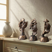Load image into Gallery viewer, Abstract Black Statue Retro Abstract Character Figurine Silence Is Gold Home Decoration Accessories Home Desktop Craft Gift