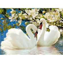 Load image into Gallery viewer, DIY 5D Diamond Painting Swan Animal Full Round Mosaic Cross Stitch Kit Diamond Embroidery Picture Rhinestone Wall Home Decor