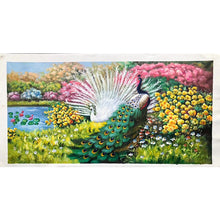 Load image into Gallery viewer, 100% Hand Painted Peacock Flower Art Oil Painting On Canvas Wall Art Frameless Picture Decoration For Live Room Home Decor Gift