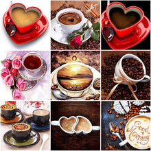 Load image into Gallery viewer, DIY 5D Diamond Painting Flowers Cross Stitch Coffee Cup Full Round Diamond Embroidery Kits Rhinestone Mosaic Home Decor Wall Art