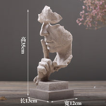 Load image into Gallery viewer, Nordic Silence Is Gold Statue Resin Abstract Sculpture Figurine Home Decoration Modern Art Office Desk Decoration Wedding Gifts