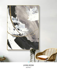 Load image into Gallery viewer, Handmade oil painting on canvas painting abstract wall art for living room black white large decorative pictures for bedroom - SallyHomey Life's Beautiful