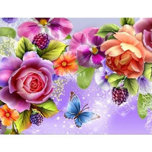 Load image into Gallery viewer, DIY 5D Diamond Painting Butterfly Flower Full Round Rhinestone Diamond Embroidery Animal Mosaic Cross Stitch Kits Decor Home