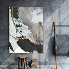 Load image into Gallery viewer, Handmade oil painting on canvas painting abstract wall art for living room black white large decorative pictures for bedroom - SallyHomey Life's Beautiful