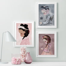 Load image into Gallery viewer, Cartoon Cute Girl Flower Rabbit Animal Wall Art Canvas Painting Nordic Posters And Prints Wall Pictures Baby Kids Room Decor - SallyHomey Life's Beautiful