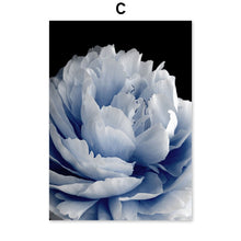 Load image into Gallery viewer, Blue Dandelion Peony Palm LeavesDew Wall Art Canvas Painting Nordic Posters And Prints Plant Wall Pictures For Living Room Decor - SallyHomey Life's Beautiful