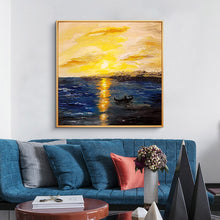 Load image into Gallery viewer, 100% Hand Painted Abstract Sunset Art Oil Painting On Canvas Wall Art Frameless Picture Decoration For Live Room Home Decor Gift