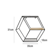 Load image into Gallery viewer, Living Room Geometric Shelves Nordic Style Creative Wall Decoration Metal Shelf Round Hexagon Storage Holder Rack Shelves