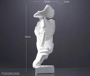 European resin face model home decoration silence is gold art statue wine cabinet ornament abstract sculpture desk decoration