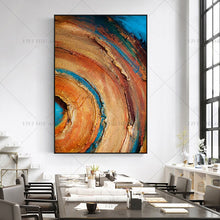 Load image into Gallery viewer,   100% Hand Painted Modern Orange Ring Circle  on Canvas