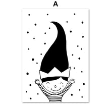 Load image into Gallery viewer, Girl Mermaid Black White Scandinavian Nursery Wall Art Canvas Painting Nordic Posters And Prints Wall Pictures Kids Room Decor - SallyHomey Life's Beautiful