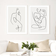 Load image into Gallery viewer, Abstract Geometric Girl Lines Rose Flower Wall Art Canvas Painting Nordic Posters And Prints Wall Pictures For Living Room Decor - SallyHomey Life's Beautiful