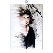 Load image into Gallery viewer, Black White Fashion Modern Girl Abstract Wall Art Canvas Painting Nordic Posters And Prints Wall Pictures For Living Room Decor - SallyHomey Life's Beautiful