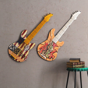 Nostalgic Vintage Wall Decoration Accessories Creative Guitar Figurines Handicrafts Musical Instrument Ornament Crafts Gifts