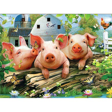 Load image into Gallery viewer, DIY 5D Diamond Painting Cross Stitch Animal Pig Diamond Embroidery Full Round Drill Mosaic Picture Rhinestone Home Decor Gift