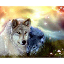 Load image into Gallery viewer, DIY 5D Diamond Painting Cross Stitch Wolf Animal Diamond Embroidery Full Drill Round Mosaic Kit Rhinestones Winter Scenery Art - SallyHomey Life's Beautiful