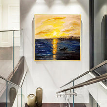 Load image into Gallery viewer, 100% Hand Painted Abstract Sunset Art Oil Painting On Canvas Wall Art Frameless Picture Decoration For Live Room Home Decor Gift