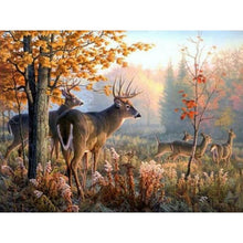 Load image into Gallery viewer, DIY 5D Diamond Painting Deer In Nature Forest Full Round Mosaic Animal Diamond Embroidery Cross Stitch Mosaic Rhinestones Decor - SallyHomey Life's Beautiful