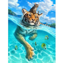 Load image into Gallery viewer, 5D DIY Diamond Painting Tiger Cross Stitch Full Round Drill Mosaic Animal Diamond Embroidery Manual Art Gift Home Decor Wall - SallyHomey Life's Beautiful