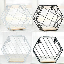 Load image into Gallery viewer, Wall Storage Shelf Combination Wall Hanging Living Room Bedroom Iron Hexagonal Grid Geometric Figure-shaped Decoration #SO
