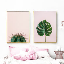Load image into Gallery viewer, Tropical Cactus Monstera Palm Leaf Plant Wall Art Canvas Painting Nordic Posters And Prints Wall Pictures For Living Room Decor - SallyHomey Life's Beautiful