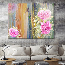 Load image into Gallery viewer, 100% Hand Painted Abstract Pink Flowers Art Oil Painting On Canvas Wall Art Wall Adornment Pictures For Living Room Home Decor
