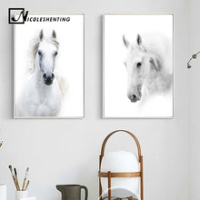 Load image into Gallery viewer, Animal White Horse Wall Art Canvas Posters and Prints Painting Wall Pictures for Living Room Modern Home Decor - SallyHomey Life's Beautiful